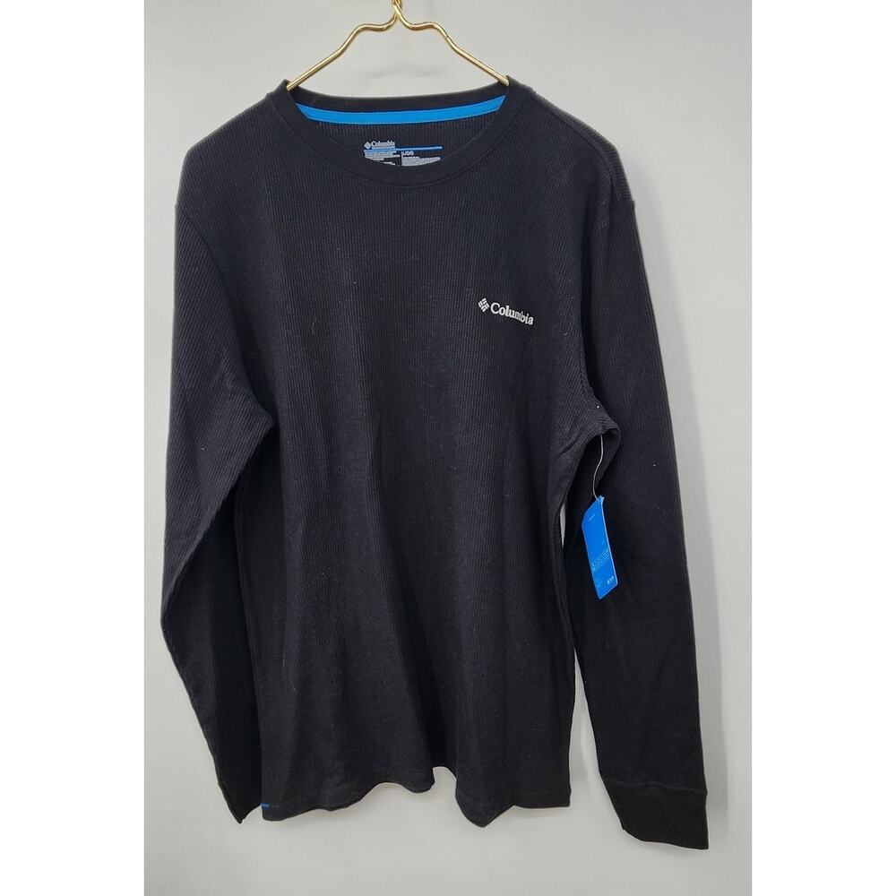 New NWT Columbia Thermal‎ Waffle Knit Base Layer Black Size Large